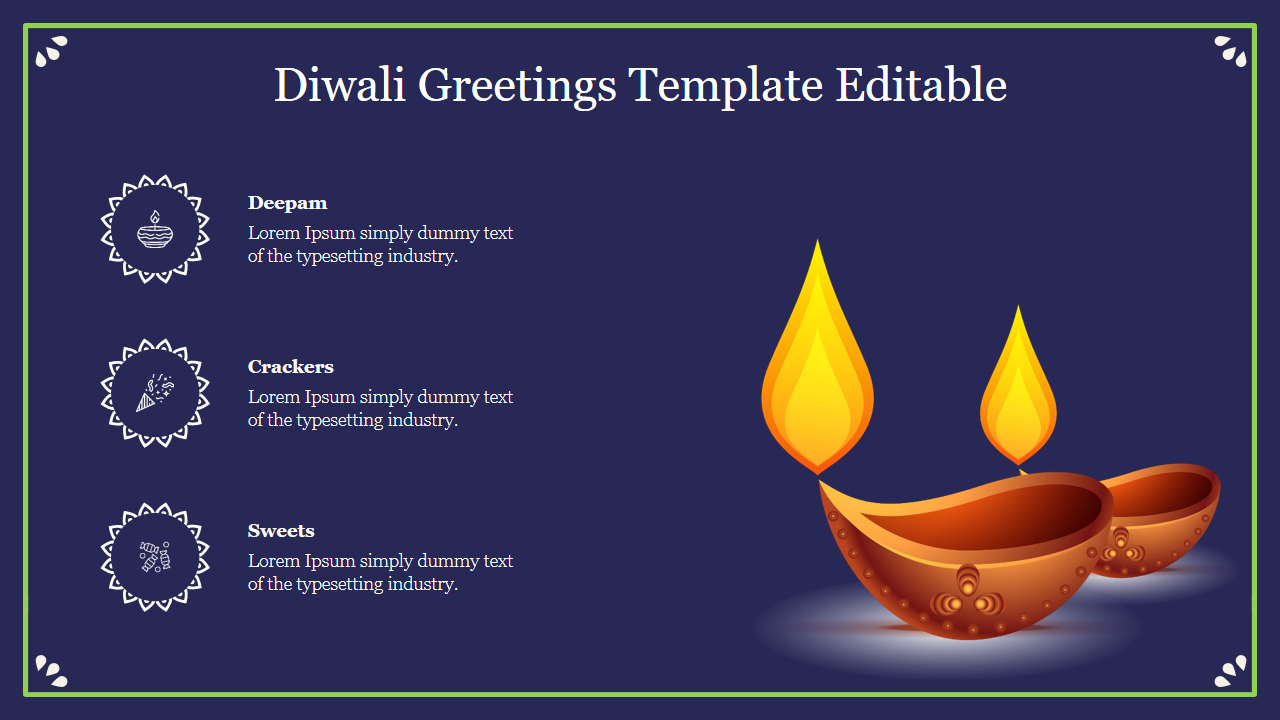 Diwali Greetings Template Editable